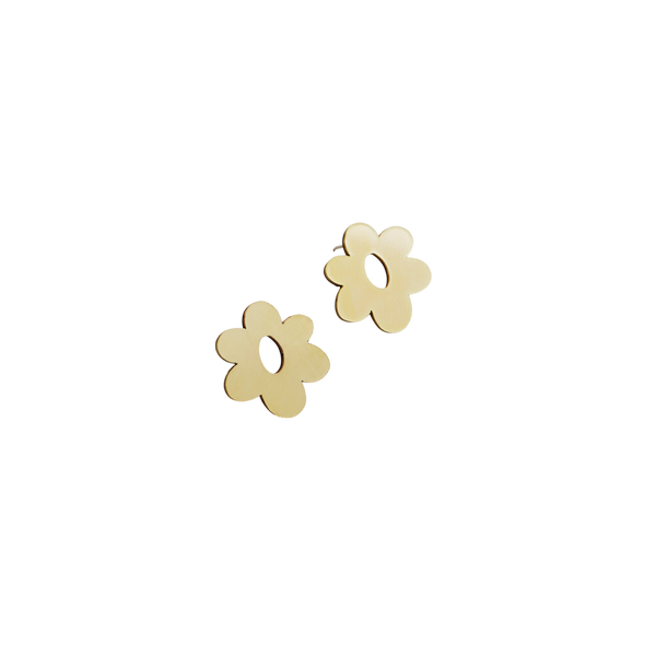 Brass Flower "Mini Mia" Stud Earrings