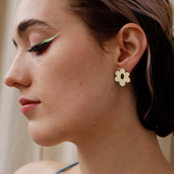 Brass Flower "Mini Mia" Stud Earrings