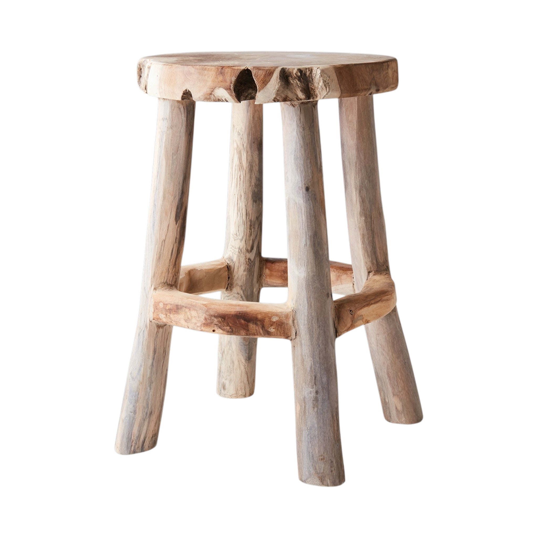Rustic Handmade Teak Stool