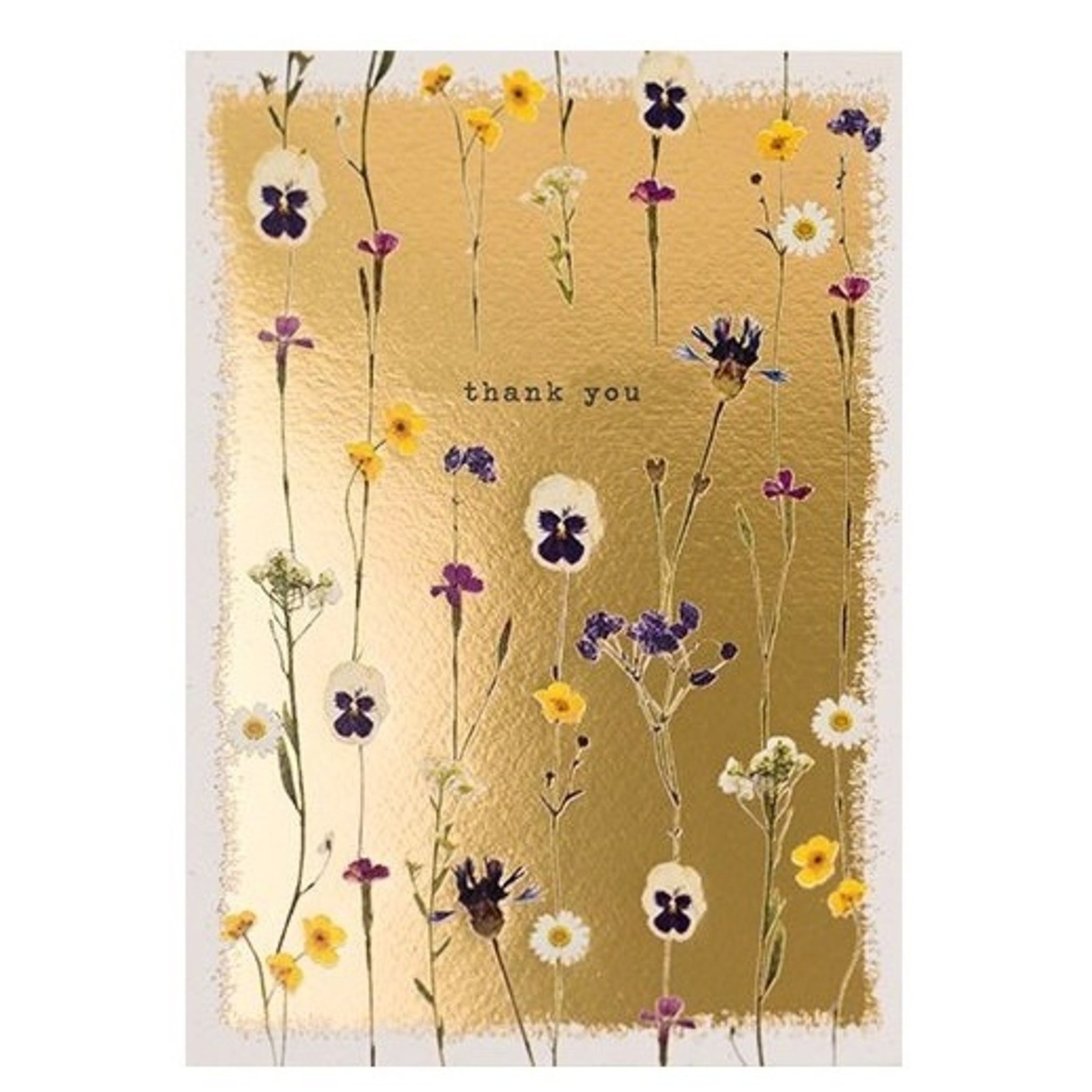 Gold & Scatter Floral Thank You Card