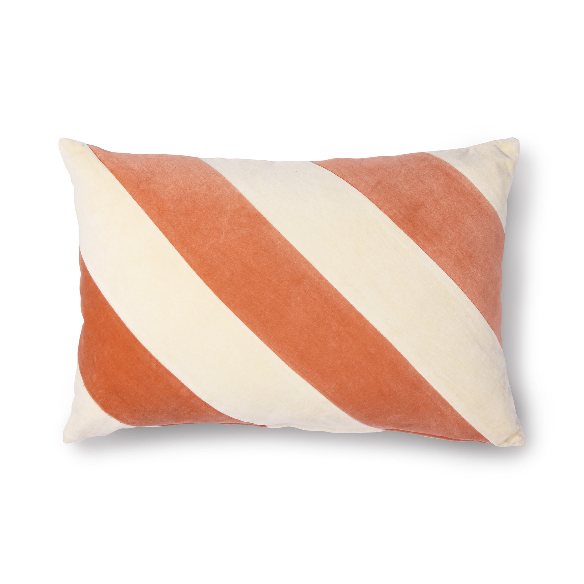 HKliving Peach & Cream Stripe Velvet Cushion