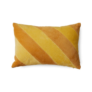 Mustard Stripe Velvet Cushion