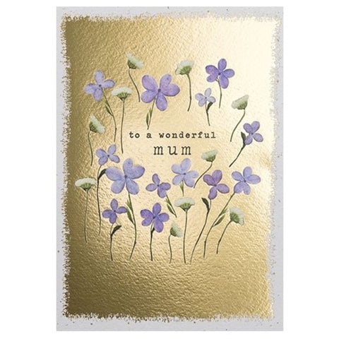 Gold & Purple To A Wonderful Mum Card