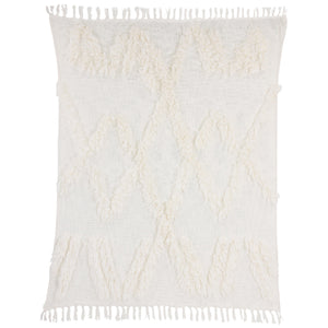 HKliving White Fringe Throw