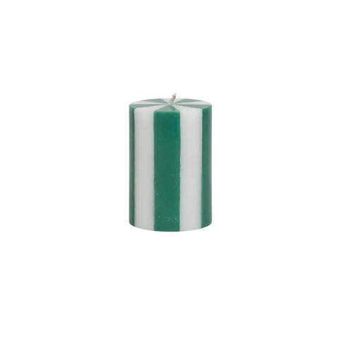 Lawn Green & White Pillar Candle