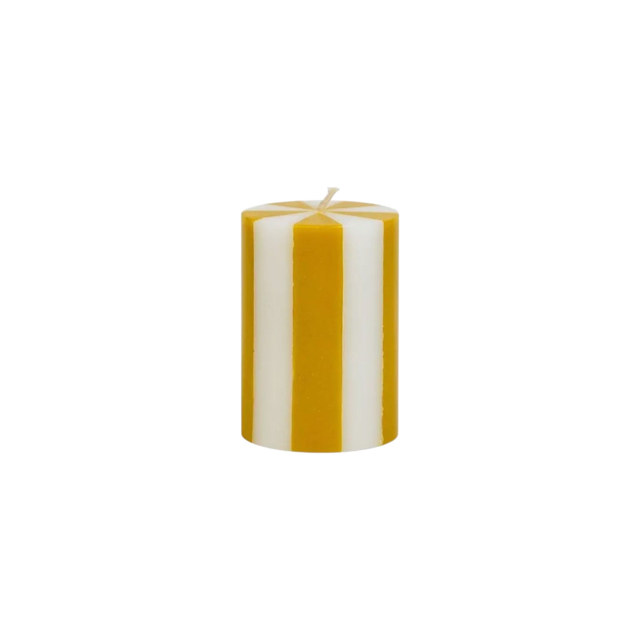 Mustard & White Small Pillar Candle