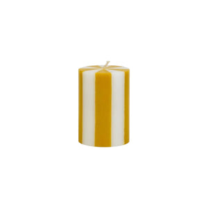 Mustard & White Small Pillar Candle