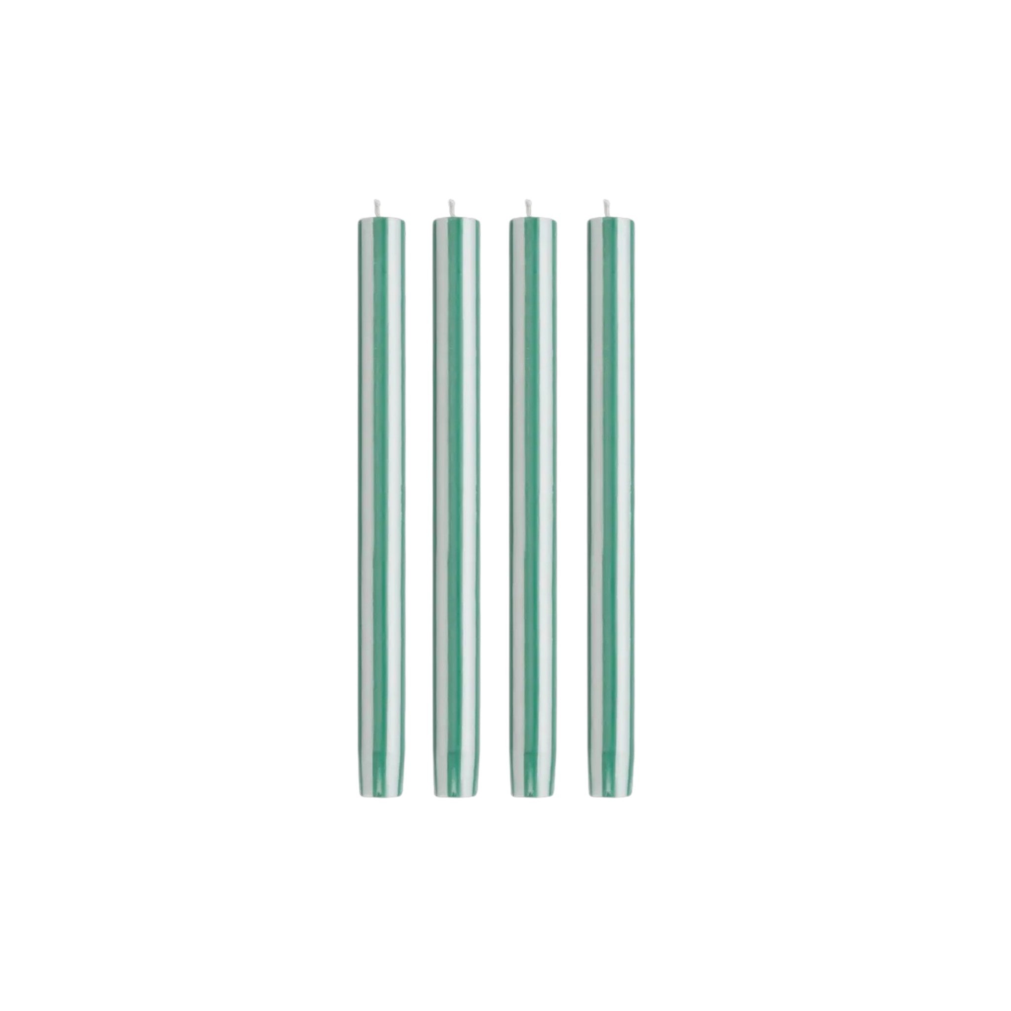 Lawn Green & White Stripe Candle