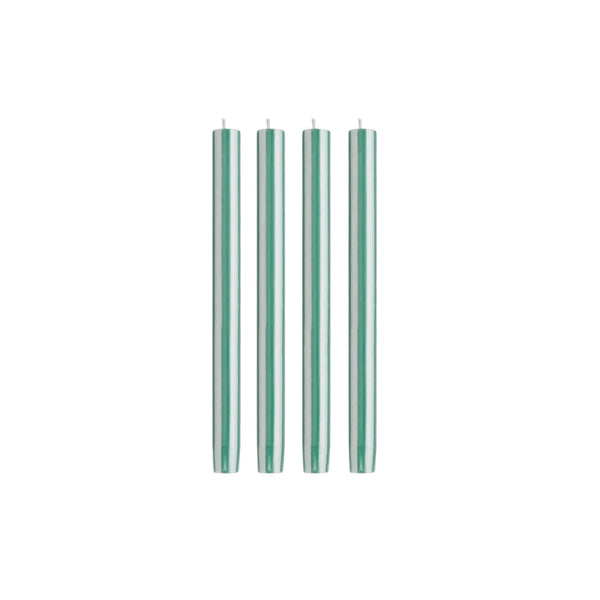 Lawn Green & White Stripe Candle