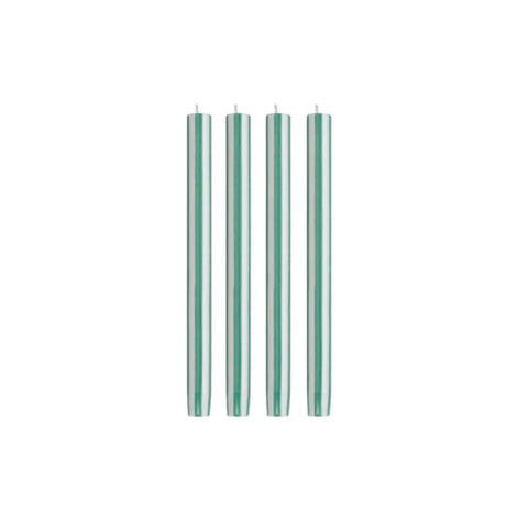 Lawn Green & White Stripe Candle