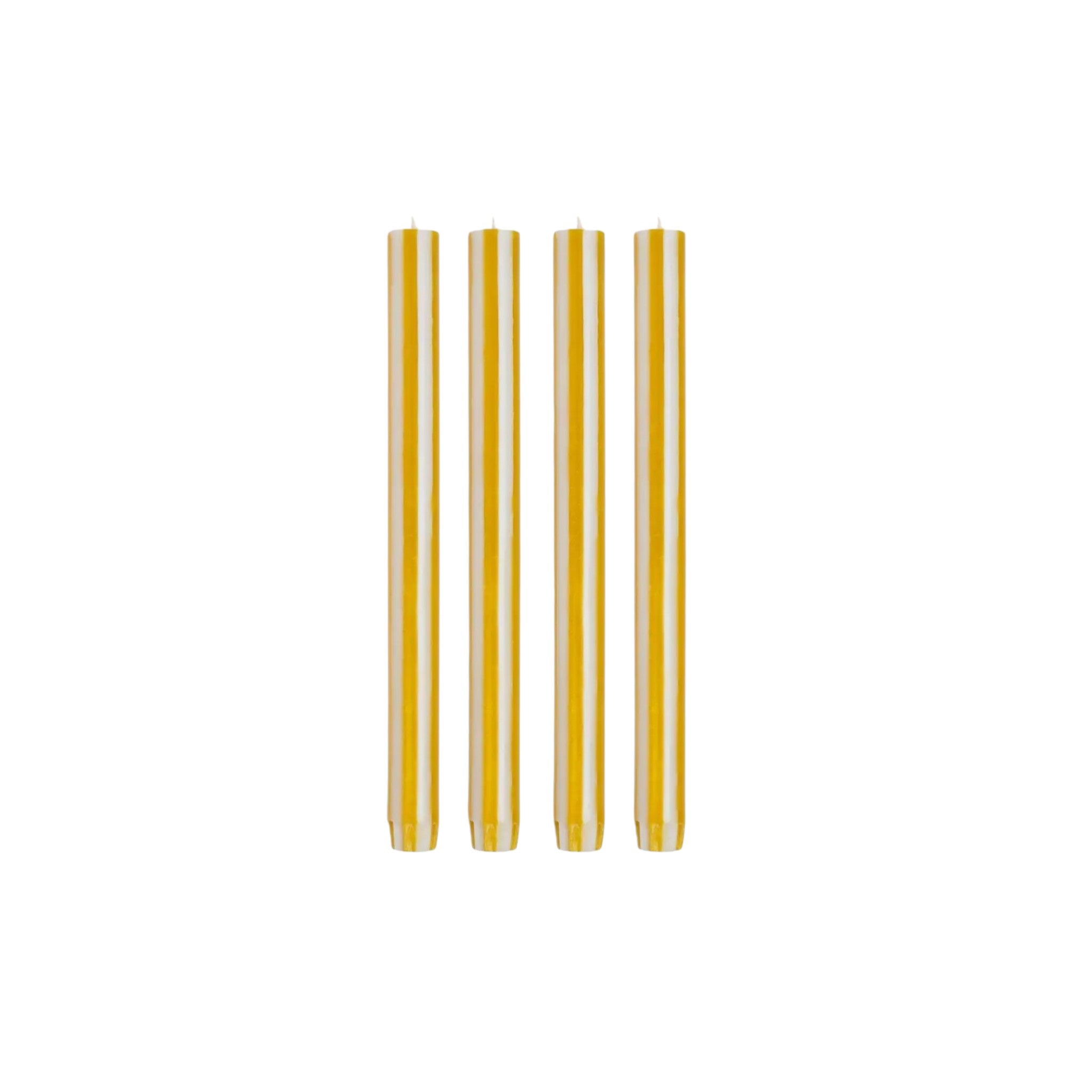 Mustard & Cream Stripe Candle