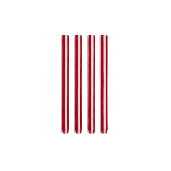 Red & White Stripe Table Candle