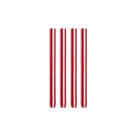 Red & White Stripe Table Candle
