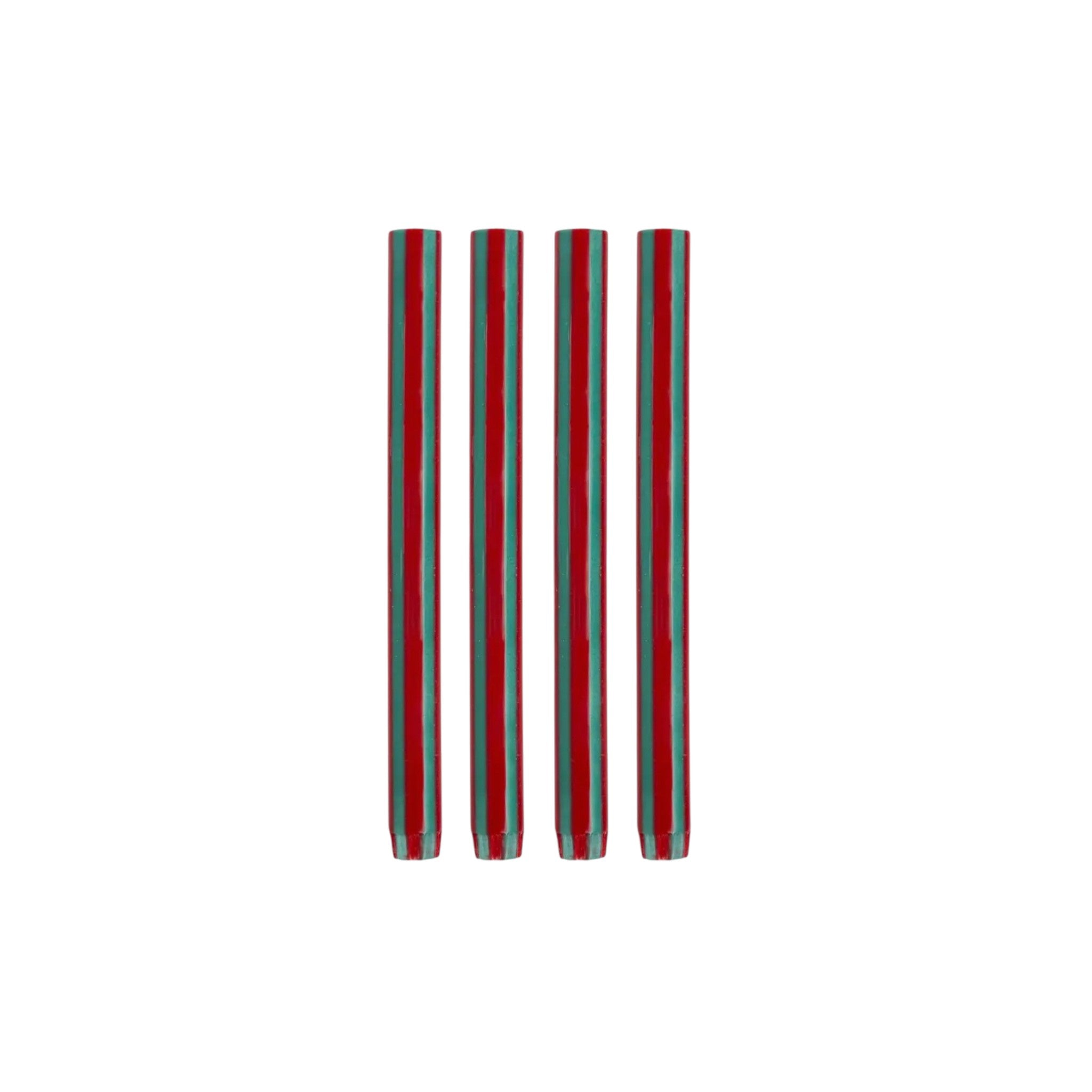 Red & Green Stripe Candle