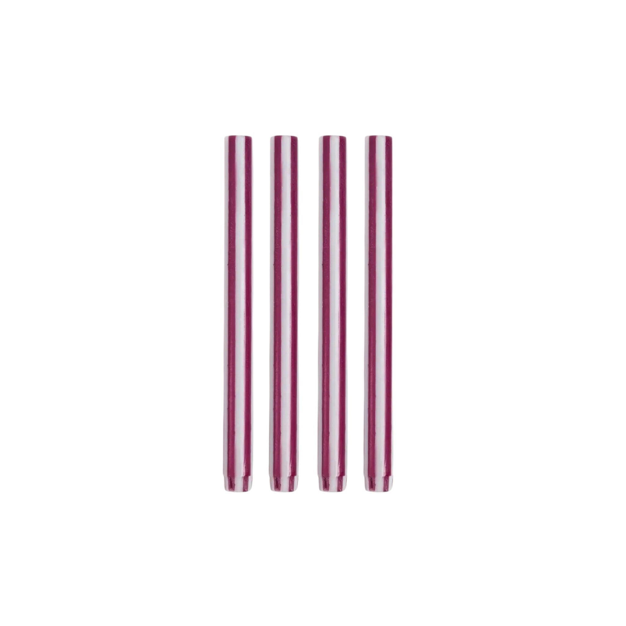 Aubergine & White Stripe Candle