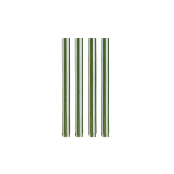 Green & White Stripe Table Candle