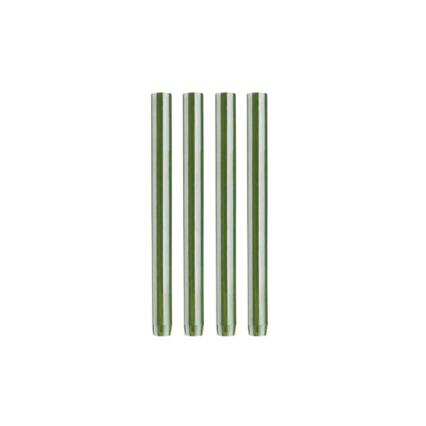 Green & White Stripe Table Candle