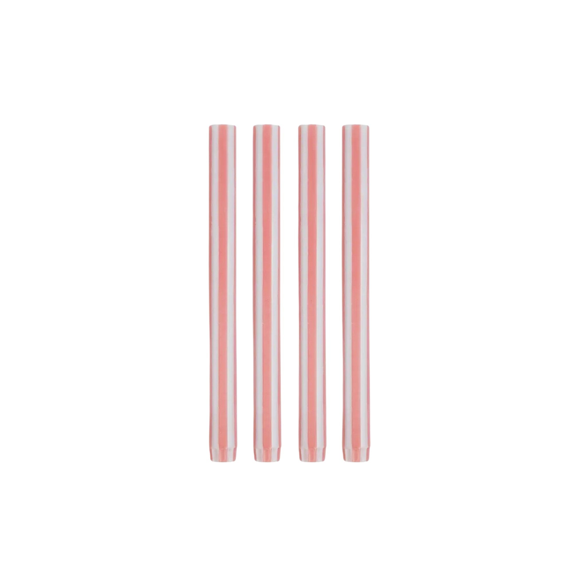 Peachy Pink & White Stripe Candle