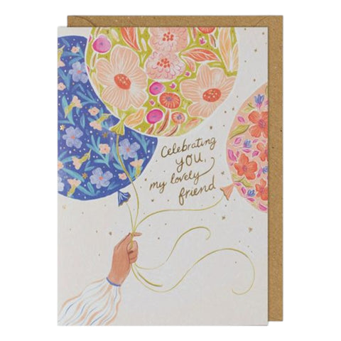 Floral Balloons Birthday Cards