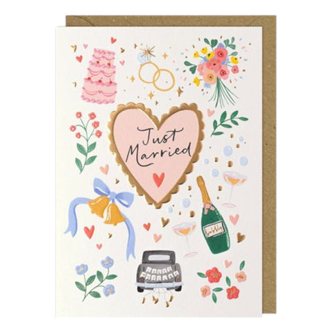 Illustrated Heart Wedding Card