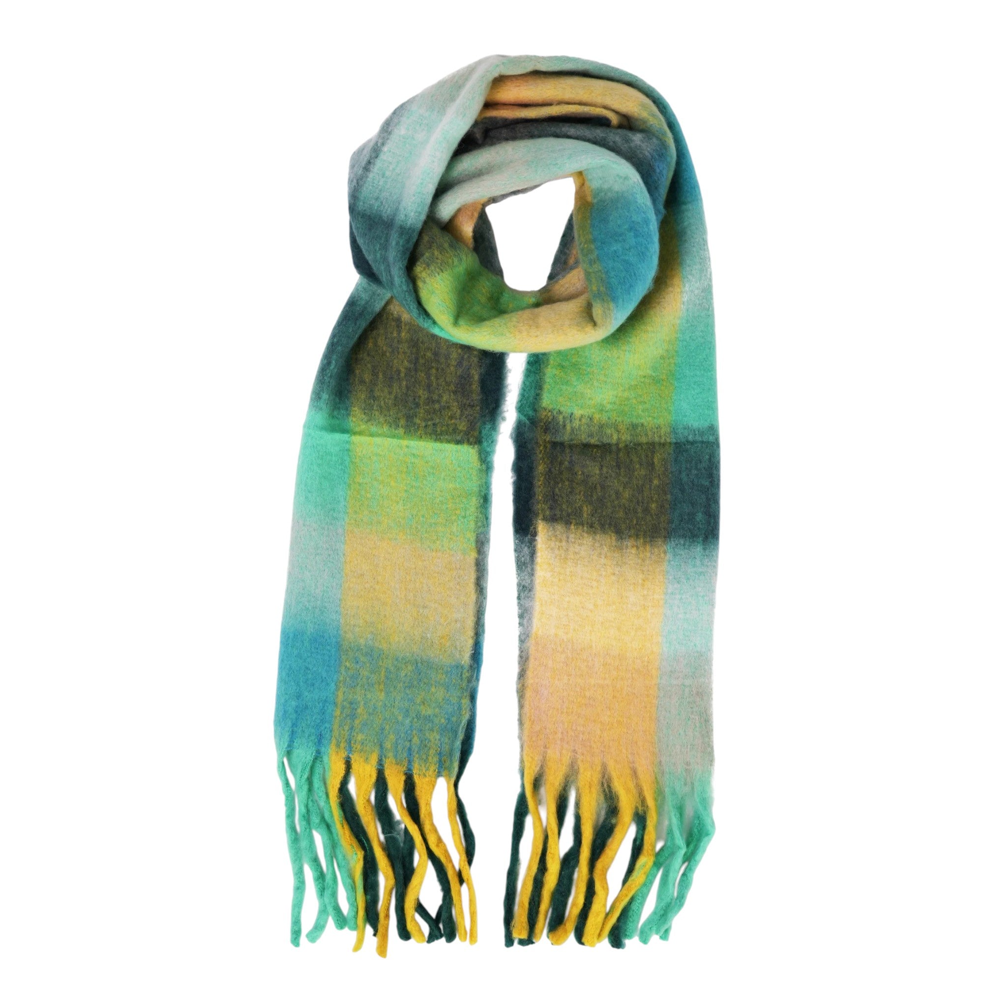 Green & Yellow Check Heavyweight Scarf
