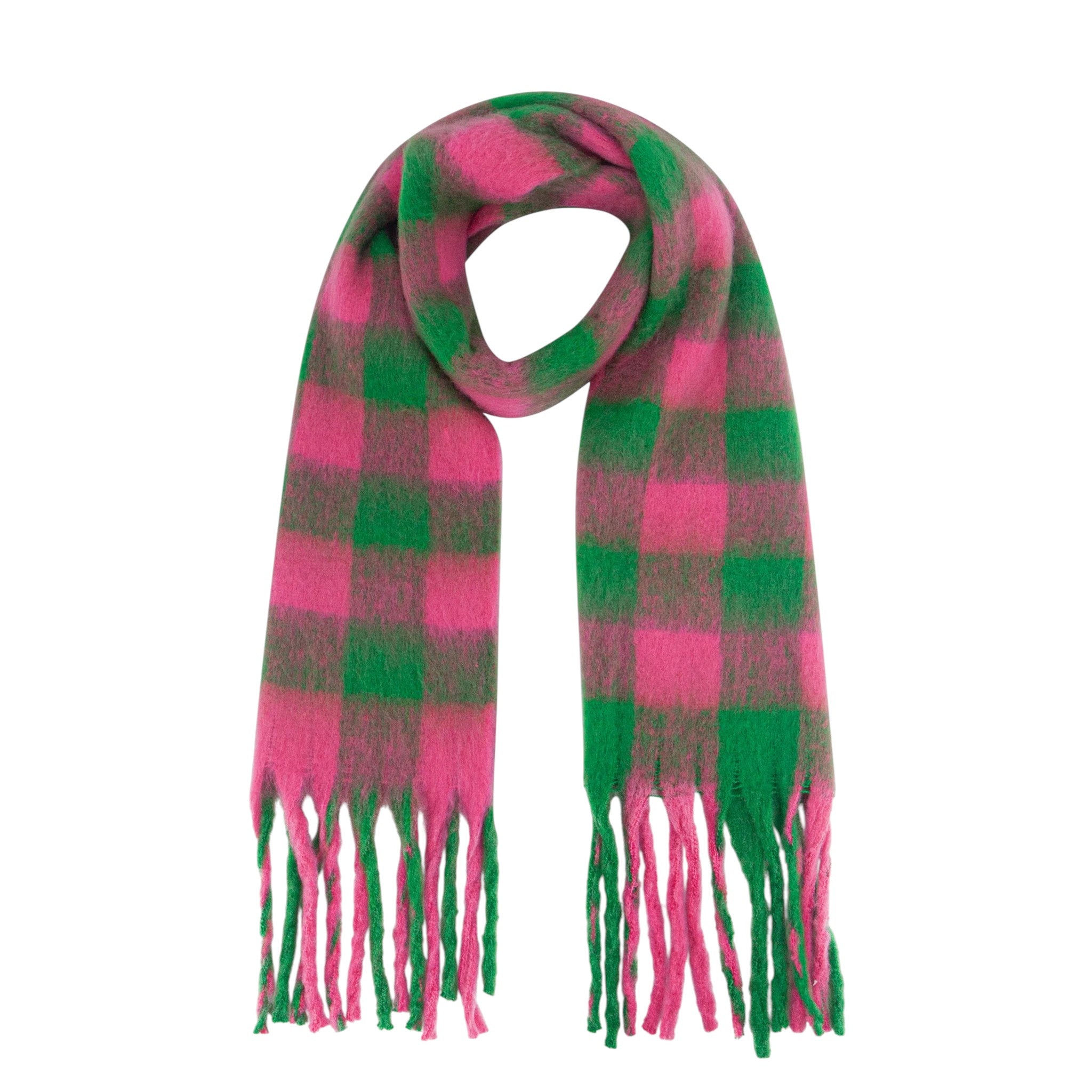 Pink & Green Square Heavyweight Scarf