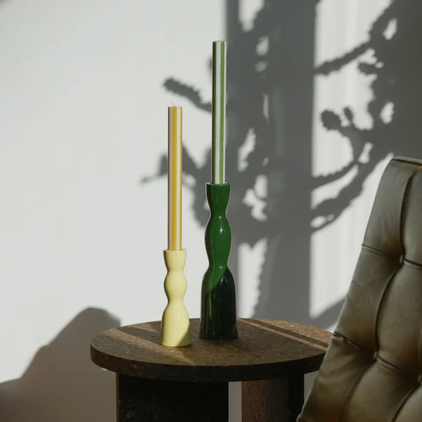Mustard & Cream Stripe Candle
