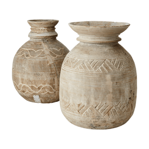 Rustic Wood Urn Vase