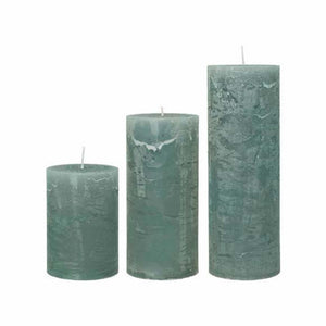 Moss 7x10/15/20cm Rustic Pillar Candle