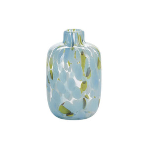 Blue, Yellow & White Glass Vase