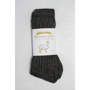 Size 7-11 Charcoal Grey Ribbed Alpaca Socks