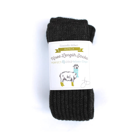 Size 5-8 Charcoal Alpaca Knee Socks