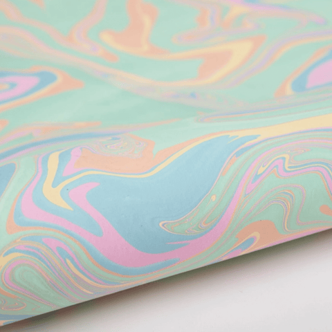 Hand Marbled Pastel Gift Wrap