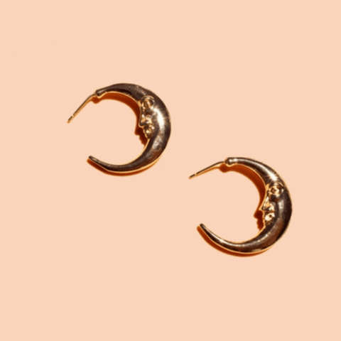 Moon Hoops – 18k Gold Plated