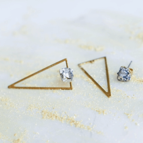 Medium Pyrite Layered Stud Earrings