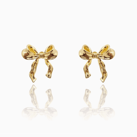 Gold Plated Bow Stud Earrings