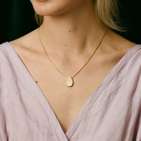 Cream "Raindrop" Pendant Necklace