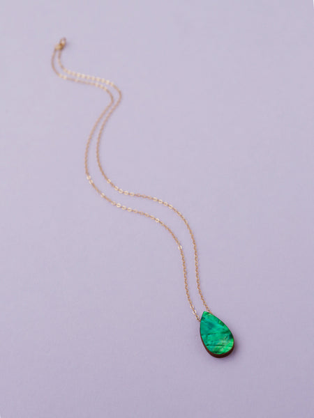 Emerald Raindrop Necklace