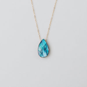Sea Blue Raindrop Necklace